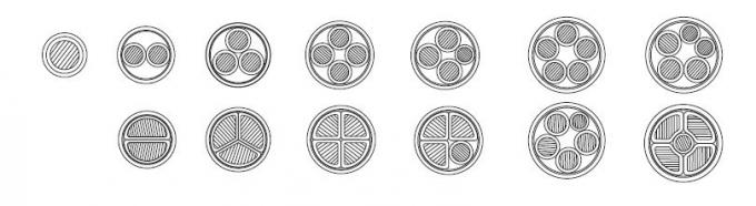 Cu acorazado/XLPE/STA/IEC 0 de la base del cable de transmisión de la baja tensión 0.6/1kV 2 del PVC
