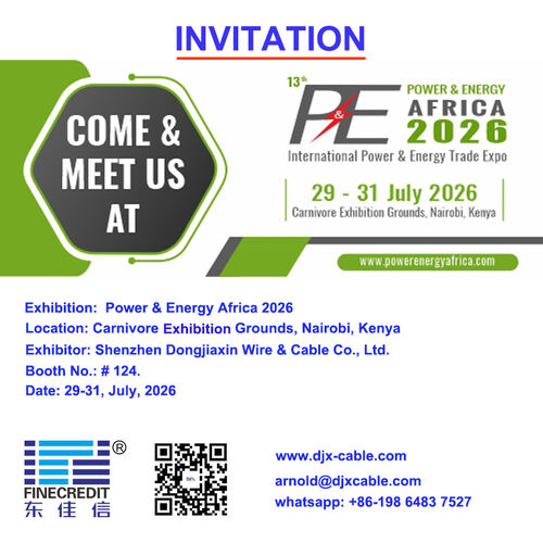 últimas noticias de la empresa sobre El cable Shenzhen DJX participará en Power & Energy Africa 2026 en Kenia